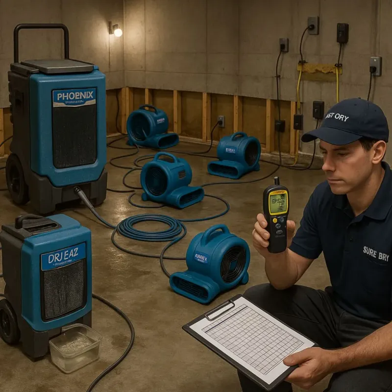 Structural Drying and Dehumidification process in Tyler County, TX